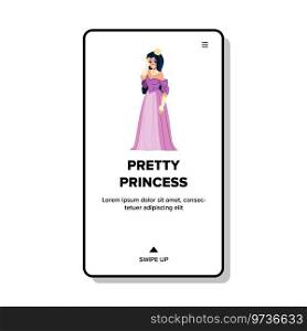 web pretty princesss vector. flat passion, barber spouse, cheerfully lovely web pretty princesss web flat cartoon illustration. web pretty princesss vector