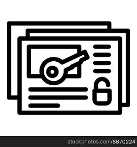 Web privacy key icon outline vector. Data secure. Virus login. Web privacy key icon outline vector. Data secure