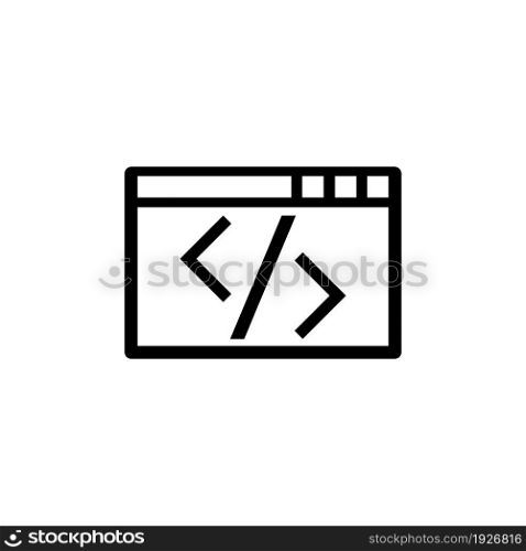 Web Programming, Application Editing Digital Code. Flat Vector Icon illustration. Simple black symbol on white background. Web Programming, Code sign design template for web and mobile UI element. Web Programming, Application Editing Digital Code Flat Vector Icon