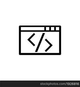 Web Programming, Application Editing Digital Code. Flat Vector Icon illustration. Simple black symbol on white background. Web Programming, Code sign design template for web and mobile UI element. Web Programming, Application Editing Digital Code Flat Vector Icon