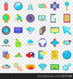 Web progress icons set. Cartoon style of 36 web progress vector icons for web for any design. Web progress icons set, cartoon style