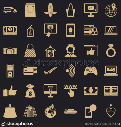 Web purchase icons set. Simple set of 36 web purchase vector icons for web for any design. Web purchase icons set, simple style