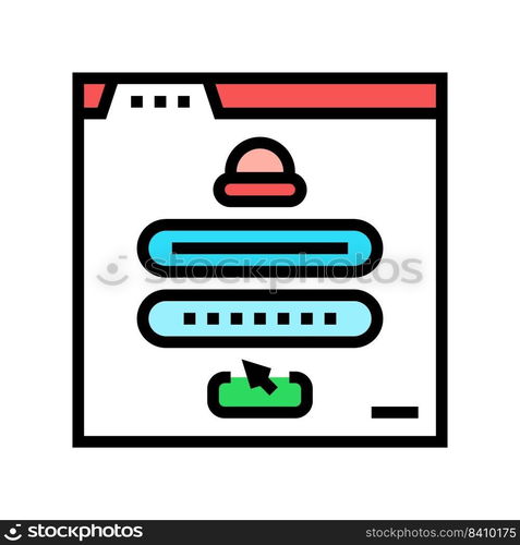 web registration color icon vector. web registration sign. isolated symbol illustration. web registration color icon vector illustration