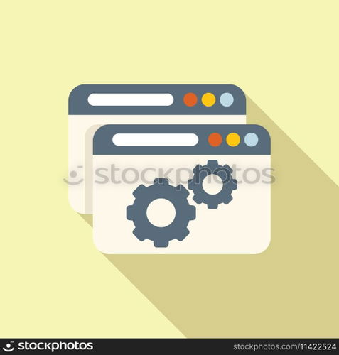 Web secure api icon flat vector. Interface hosting. Internet seo coder. Web secure api icon flat vector. Interface hosting