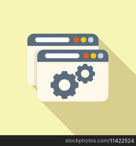 Web secure api icon flat vector. Interface hosting. Internet seo coder. Web secure api icon flat vector. Interface hosting