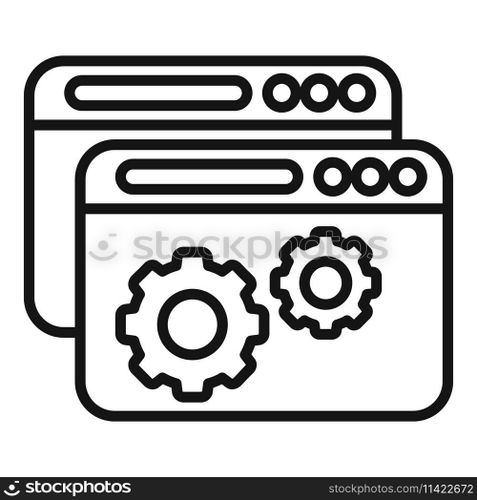 Web secure api icon outline vector. Interface hosting. Internet seo coder. Web secure api icon outline vector. Interface hosting