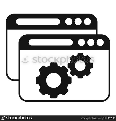 Web secure api icon simple vector. Interface hosting. Internet seo coder. Web secure api icon simple vector. Interface hosting