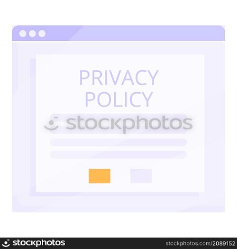 Web secure icon cartoon vector. Data privacy. Private policy. Web secure icon cartoon vector. Data privacy