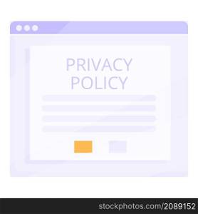 Web secure icon cartoon vector. Data privacy. Private policy. Web secure icon cartoon vector. Data privacy