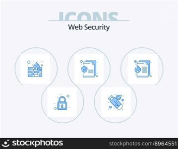 Web Security Blue Icon Pack 5 Icon Design. . fire. protection. file. text