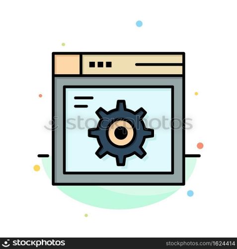 Web, Setting, Gear, Internet Abstract Flat Color Icon Template