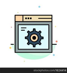 Web, Setting, Gear, Internet Abstract Flat Color Icon Template