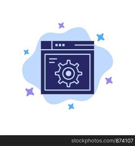 Web, Setting, Gear, Internet Blue Icon on Abstract Cloud Background