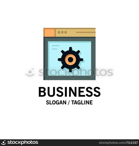 Web, Setting, Gear, Internet Business Logo Template. Flat Color