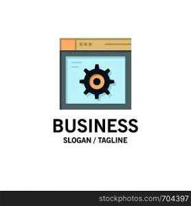 Web, Setting, Gear, Internet Business Logo Template. Flat Color