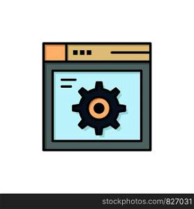 Web, Setting, Gear, Internet Flat Color Icon. Vector icon banner Template