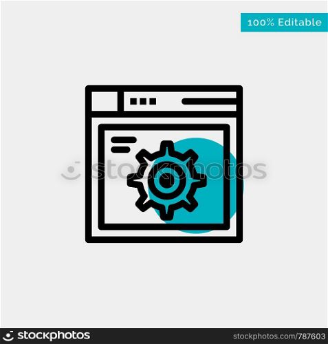Web, Setting, Gear, Internet turquoise highlight circle point Vector icon