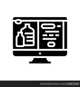 web site for ordering water in internet online glyph icon vector. web site for ordering water in internet online sign. isolated contour symbol black illustration. web site for ordering water in internet online glyph icon vector illustration