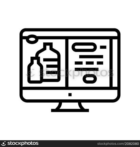 web site for ordering water in internet online line icon vector. web site for ordering water in internet online sign. isolated contour symbol black illustration. web site for ordering water in internet online line icon vector illustration