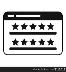Web site product review icon simple vector. Online evaluation. Customer star. Web site product review icon simple vector. Online evaluation