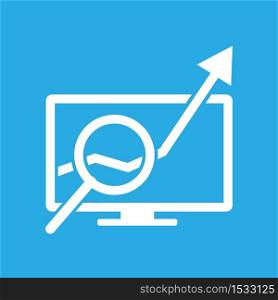 Web site traffic improvement vector illustration. Computer monitor graph analysis. Ads targeting sign.