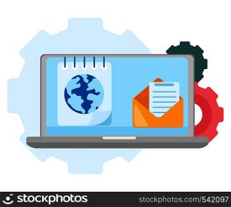 Web symbol global search. Internet icon. Search services. Modern flat vector illustration isolated on white background. Web symbol global search. Internet icon. Search services.
