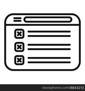 Web task schedule icon outline vector. Event time. Board list. Web task schedule icon outline vector. Event time