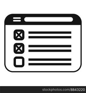 Web task schedule icon simple vector. Event time. Board list. Web task schedule icon simple vector. Event time