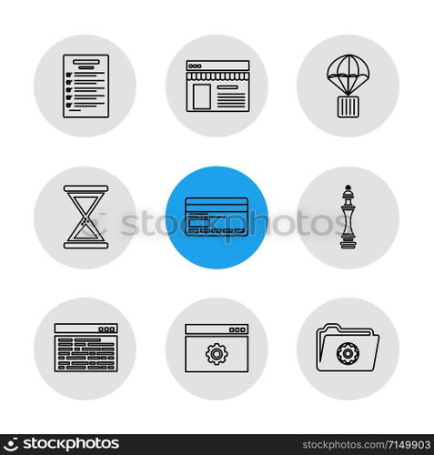 web , website , user interface , application , internet , mobile ,navigations , safe , dollar, money , breifcase , ecg , technology , setting , gear , icon, vector, design,  flat,  collection, style, creative,  icons