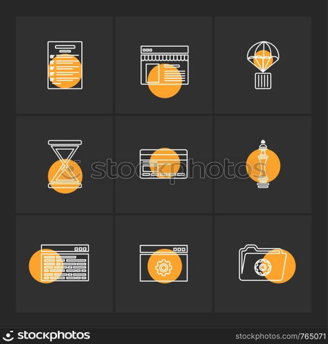 web , website , user interface , application , internet , mobile ,navigations , safe , dollar, money , breifcase , ecg , technology , setting , gear , icon, vector, design, flat, collection, style, creative, icons
