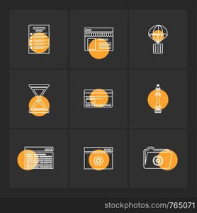 web , website , user interface , application , internet , mobile ,navigations , safe , dollar, money , breifcase , ecg , technology , setting , gear , icon, vector, design, flat, collection, style, creative, icons