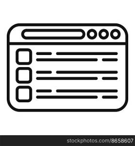 Web work page icon outline vector. Office time. Remote clock. Web work page icon outline vector. Office time