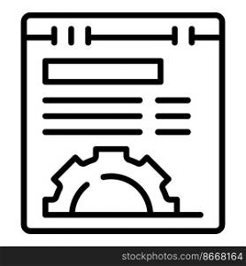 Web workflow icon outline vector. Work project. Computer cog. Web workflow icon outline vector. Work project