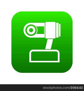 Webcam icon digital green for any design isolated on white vector illustration. Webcam icon digital green