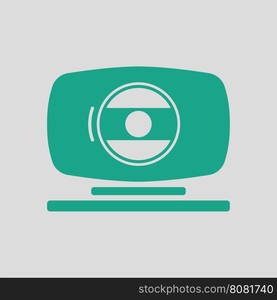 Webcam icon. Gray background with green. Vector illustration.