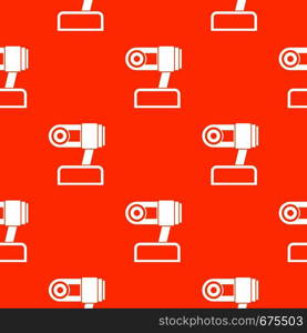 Webcam pattern repeat seamless in orange color for any design. Vector geometric illustration. Webcam pattern seamless
