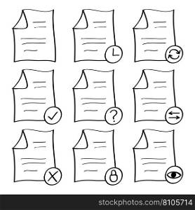 Webhand drawn document flow management icon Vector Image
