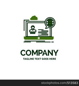 webinar, forum, online, seminar, website Flat Business Logo template. Creative Green Brand Name Design.