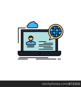 webinar, forum, online, seminar, website Flat Color Icon Vector