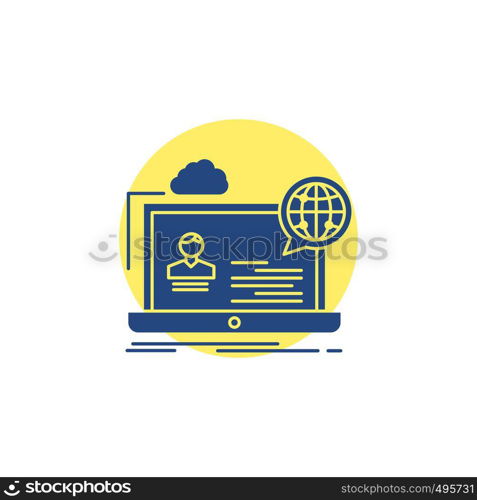 webinar, forum, online, seminar, website Glyph Icon.. Vector EPS10 Abstract Template background