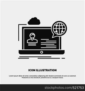 webinar, forum, online, seminar, website Icon. glyph vector gray symbol for UI and UX, website or mobile application. Vector EPS10 Abstract Template background