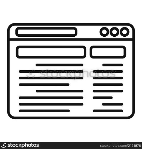 Webpage browser icon outline vector. Computer window. Page desktop. Webpage browser icon outline vector. Computer window