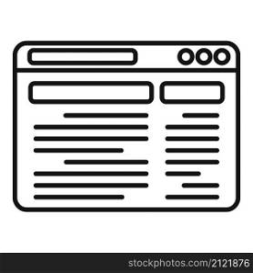 Webpage browser icon outline vector. Computer window. Page desktop. Webpage browser icon outline vector. Computer window