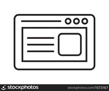 Webpage icon vector. Navigation online page icon to use in web and mobile app. Homepage symbol in outline style. Webpage icon vector. Navigation online page icon to use in web and mobile app. Homepage symbol