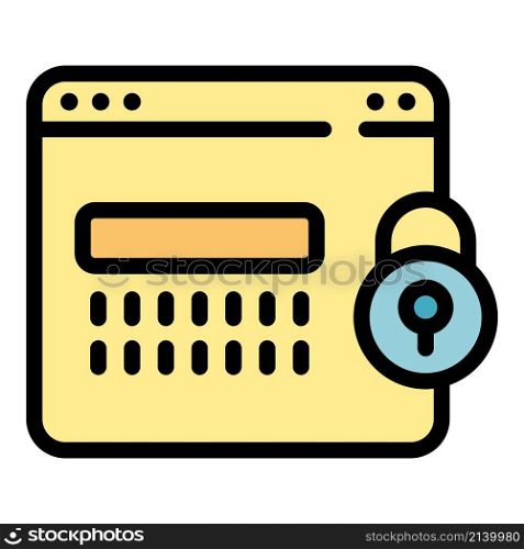 Webpage privacy icon. Outline webpage privacy vector icon color flat isolated. Webpage privacy icon color outline vector