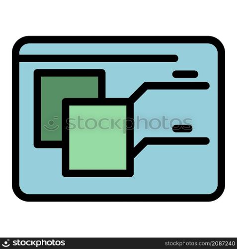 Webpage redesign icon. Outline webpage redesign vector icon color flat isolated. Webpage redesign icon color outline vector