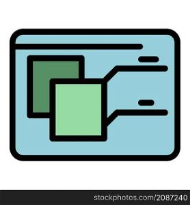 Webpage redesign icon. Outline webpage redesign vector icon color flat isolated. Webpage redesign icon color outline vector