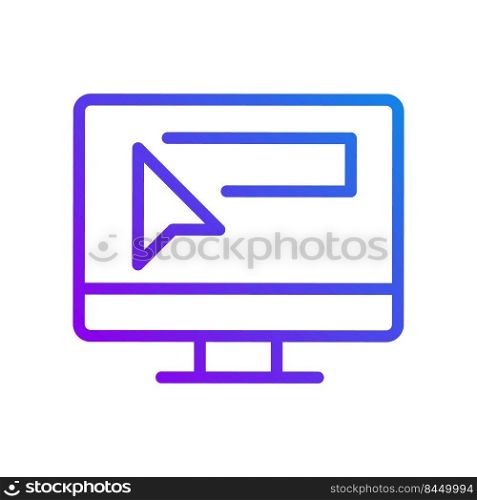 Website address pixel perfect gradient linear vector icon. Business online. Searching engine. Seeking information. Thin line color symbol. Modern style pictogram. Vector isolated outline drawing. Website address pixel perfect gradient linear vector icon