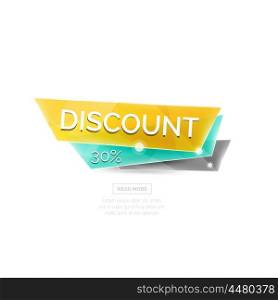 Website banner on white with sample text. Button with your promo text, sale symbol