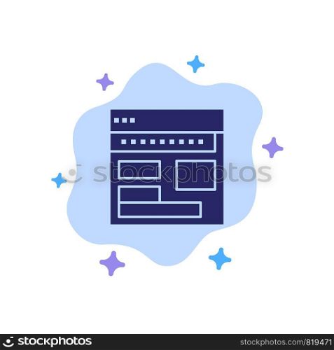 Website, Browser, Business, Corporate, Page, Web, Webpage Blue Icon on Abstract Cloud Background